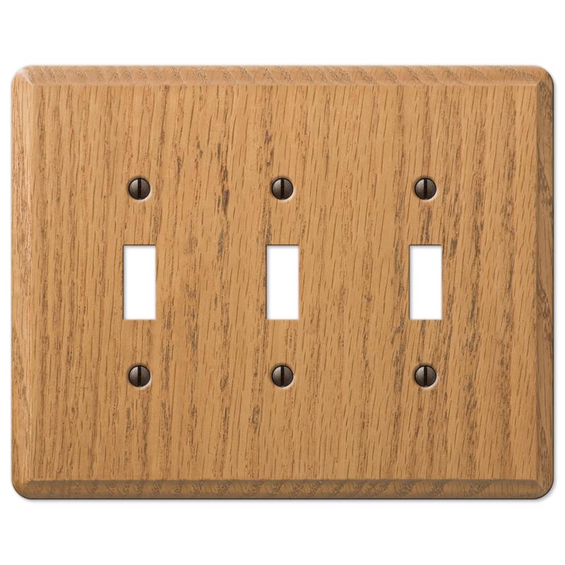 Amerelle Contemporary Brown 3 gang Wood Toggle Wall Plate
