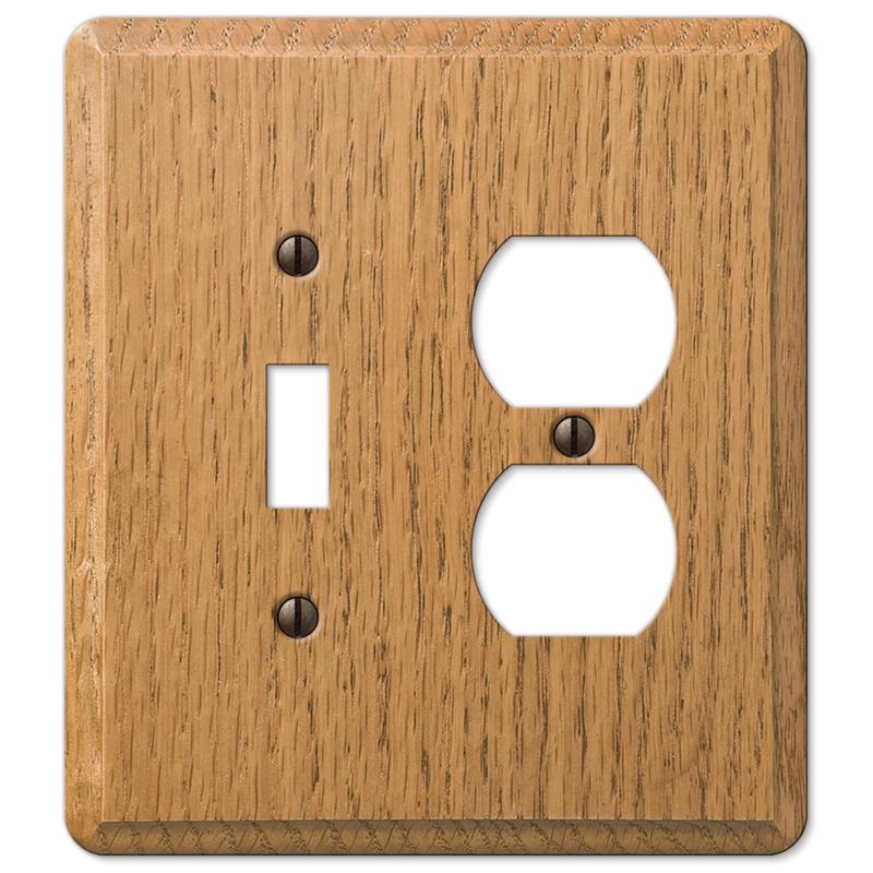 Amerelle Contemporary Light Brown 2 gang Oak Wood Duplex/Toggle Wall Plate