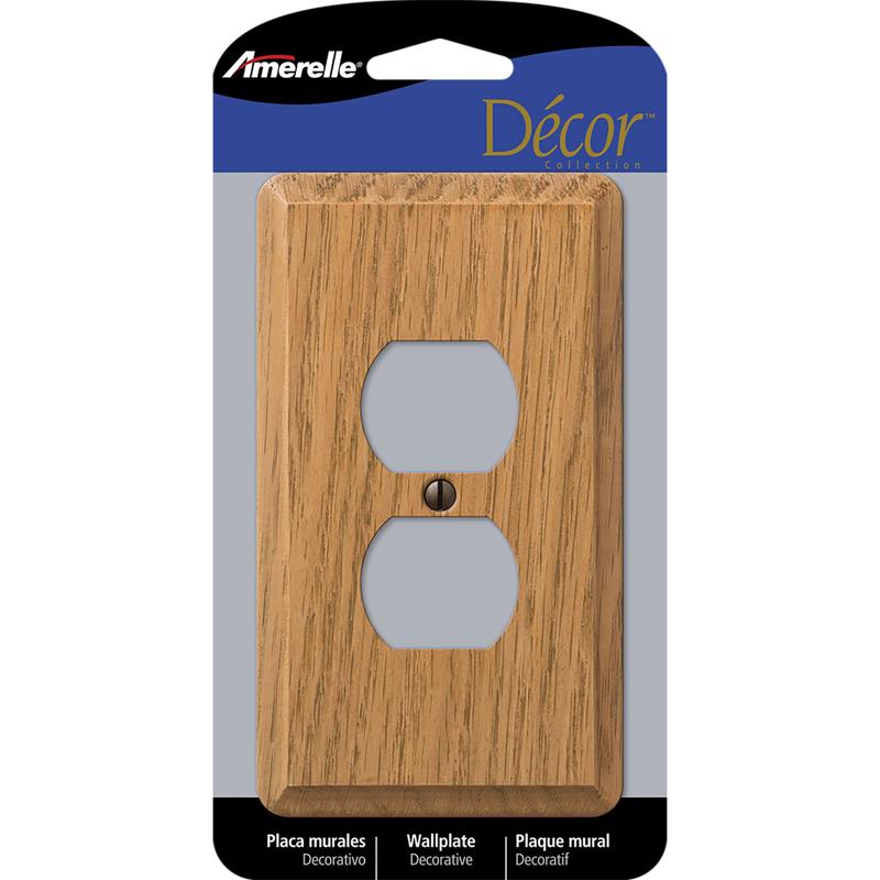 Amerelle Contemporary Brown 1 gang Wood Duplex Wall Plate