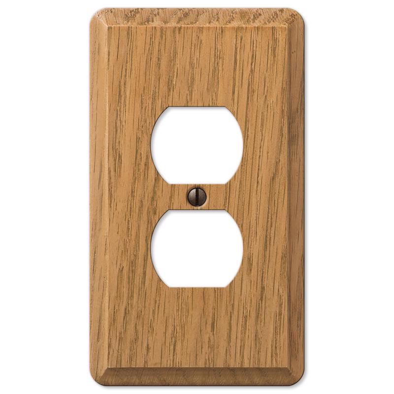 Amerelle Contemporary Brown 1 gang Wood Duplex Wall Plate