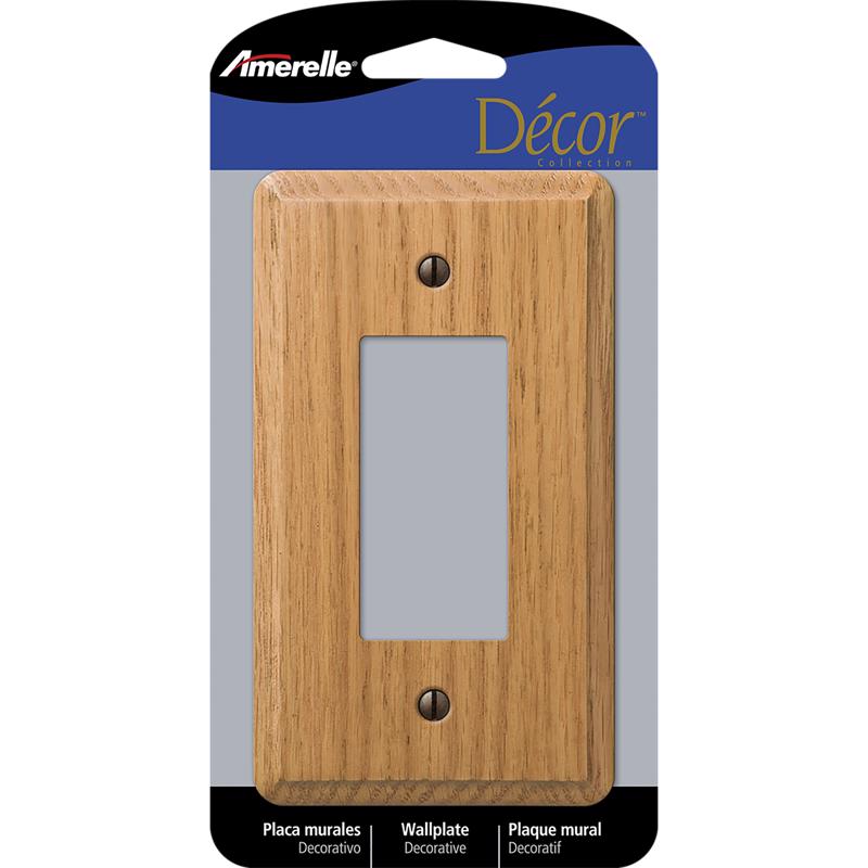 Amerelle Contemporary Brown 1 gang Wood Decorator Wall Plate