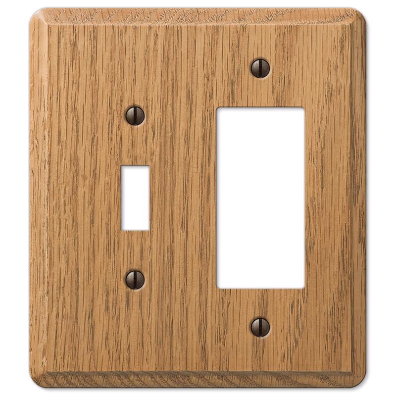 Amerelle Contemporary Brown 2 gang Wood Decorator/Toggle Wall Plate