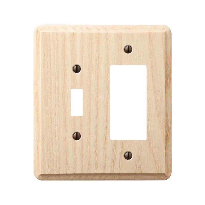 Amerelle Contemporary Unfinished Beige 2 gang Wood Decorator/Toggle Wall Plate
