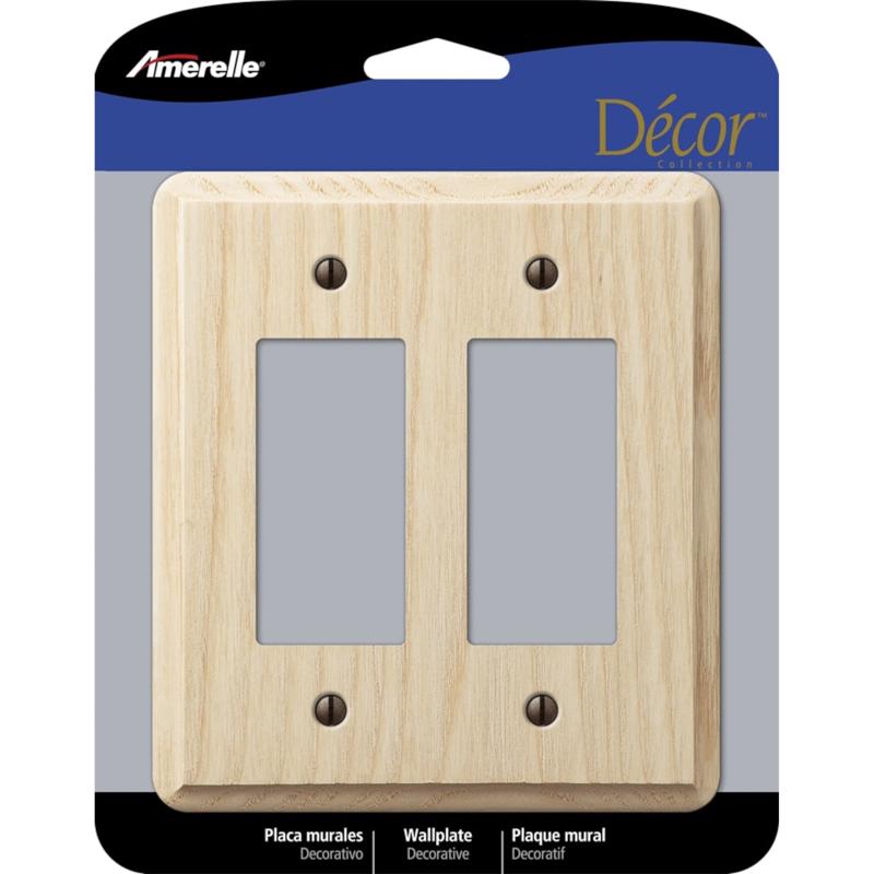 Amerelle Contemporary Unfinished Beige 2 gang Wood Decorator Wall Plate