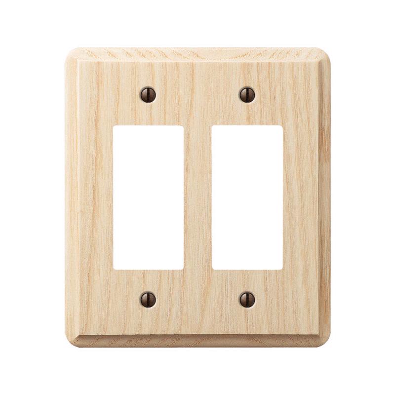 Amerelle Contemporary Unfinished Beige 2 gang Wood Decorator Wall Plate