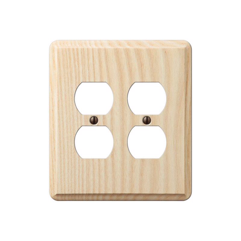 Amerelle Contemporary Unfinished Beige 2 gang Ash Wood Duplex Wall Plate