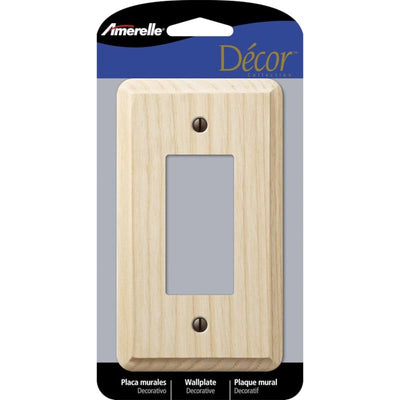 Amerelle Contemporary Unfinished Beige 1 gang Wood Decorator Wall Plate