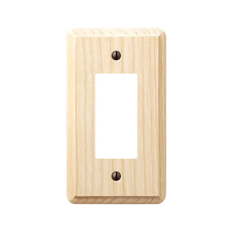 Amerelle Contemporary Unfinished Beige 1 gang Wood Decorator Wall Plate