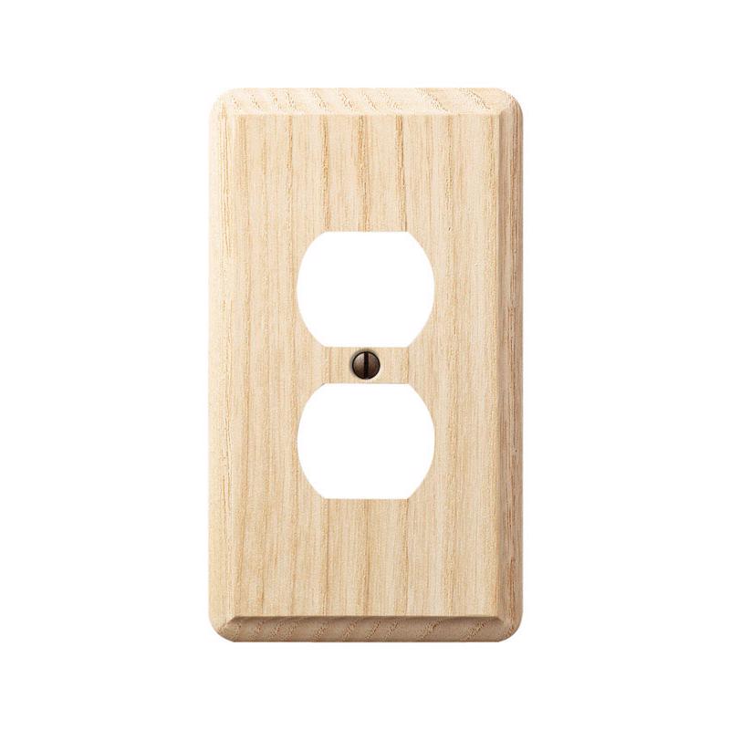 Amerelle Contemporary Unfinished Beige 1 gang Wood Duplex Wall Plate
