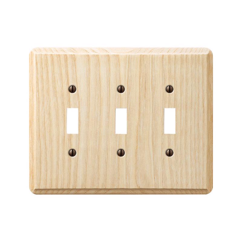 Amerelle Contemporary Unfinished Beige 3 gang Wood Toggle Wall Plate