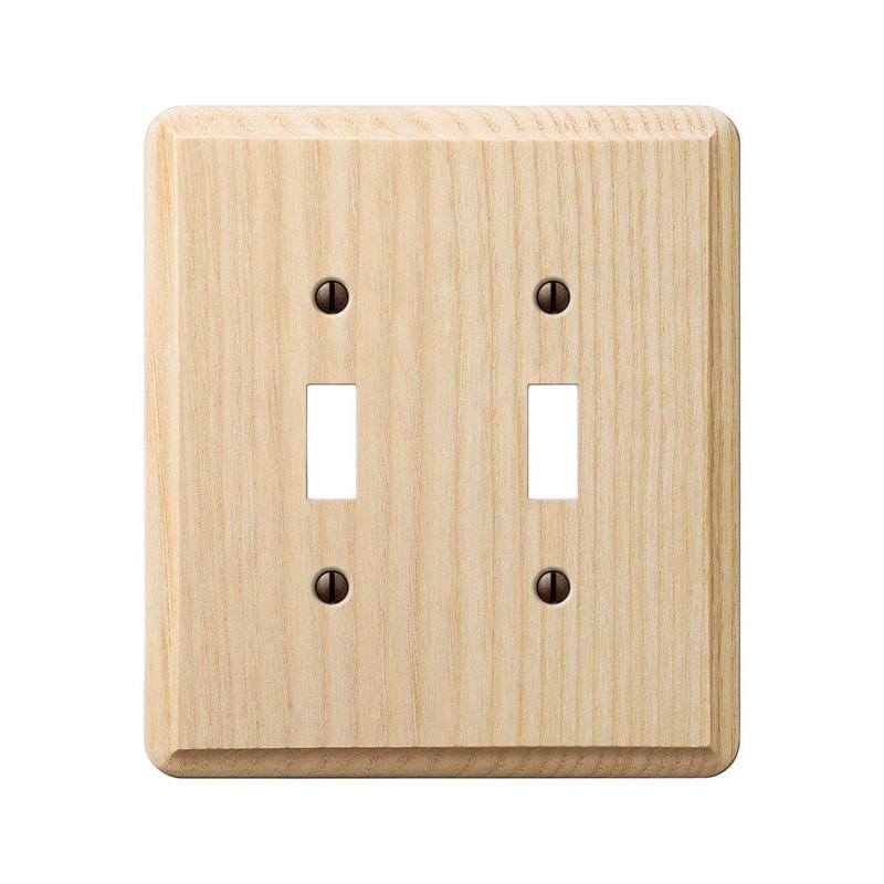 Amerelle Contemporary Unfinished Beige 2 gang Wood Toggle Wall Plate
