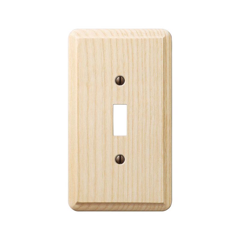 Amerelle Contemporary Unfinished Beige 1 gang Wood Toggle Wall Plate