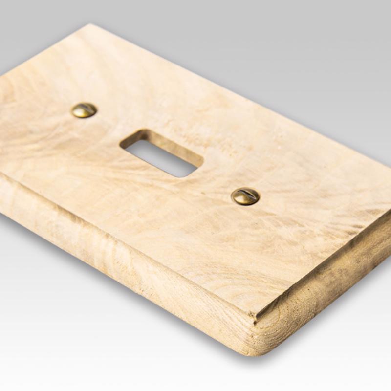 Amerelle Contemporary Unfinished Beige 1 gang Wood Toggle Wall Plate