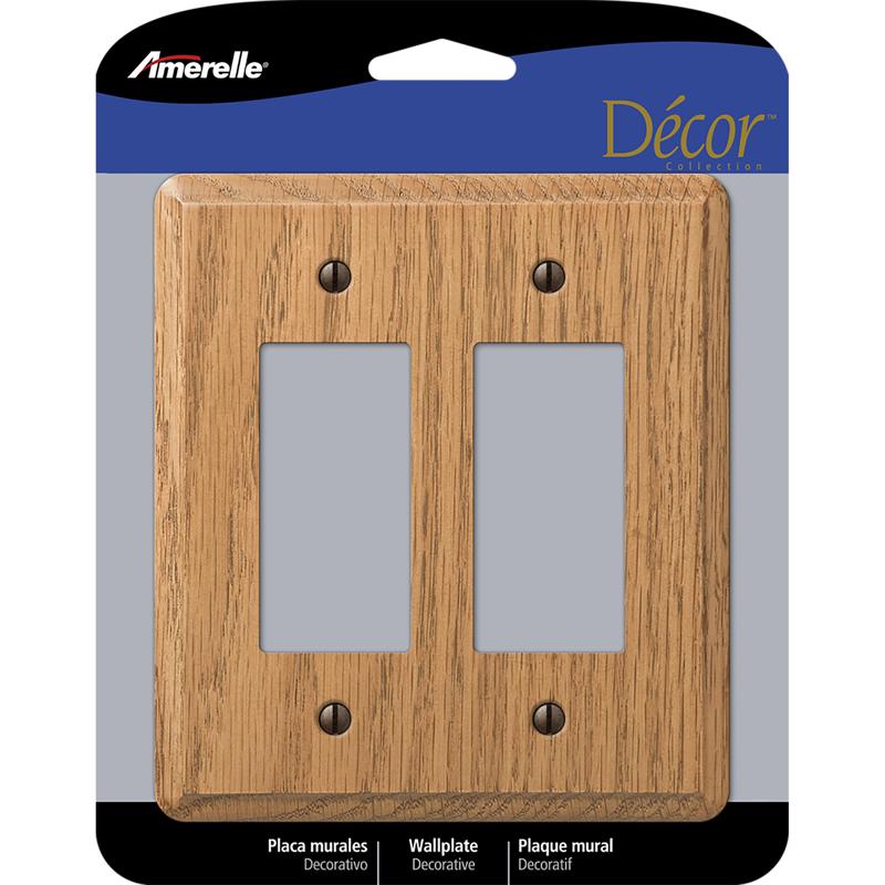 Amerelle Contemporary Brown 2 gang Wood Decorator Wall Plate