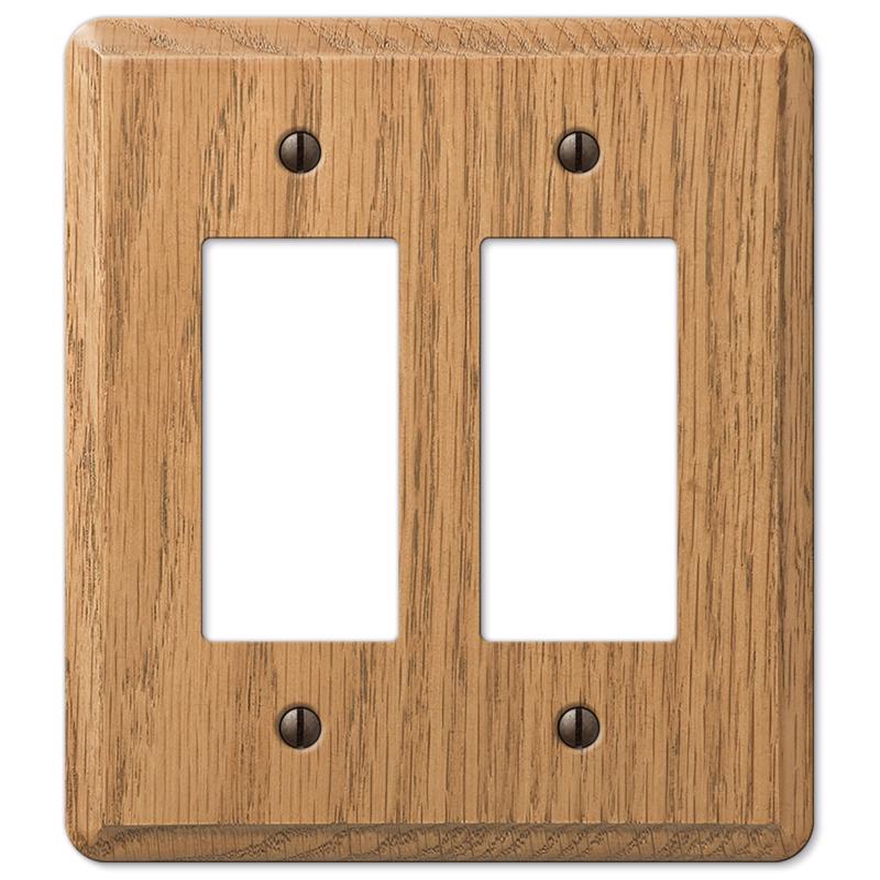 Amerelle Contemporary Brown 2 gang Wood Decorator Wall Plate