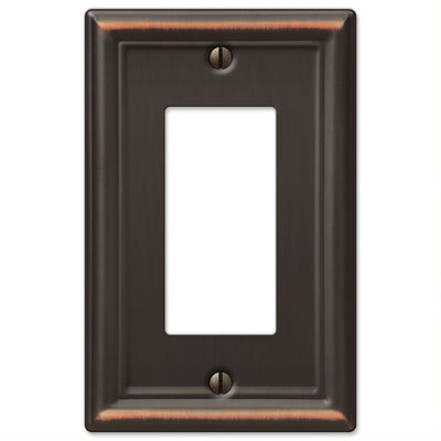Amerelle Chelsea Aged Bronze 1 gang Stamped Steel Decorator Wall Plate