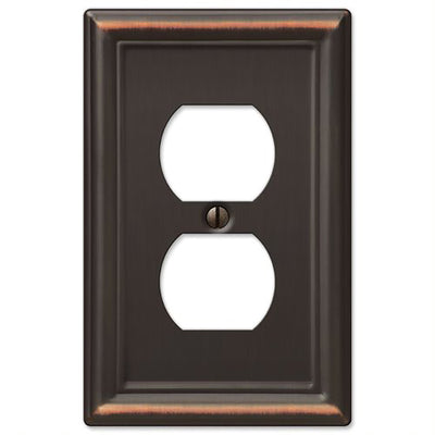 Amerelle Chelsea Aged Bronze 1 gang Stamped Steel Duplex Wall Plate