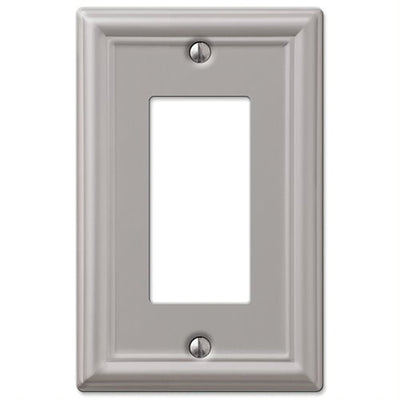 Amerelle Chelsea Brushed Nickel 1 gang Stamped Steel Decorator Wall Plate