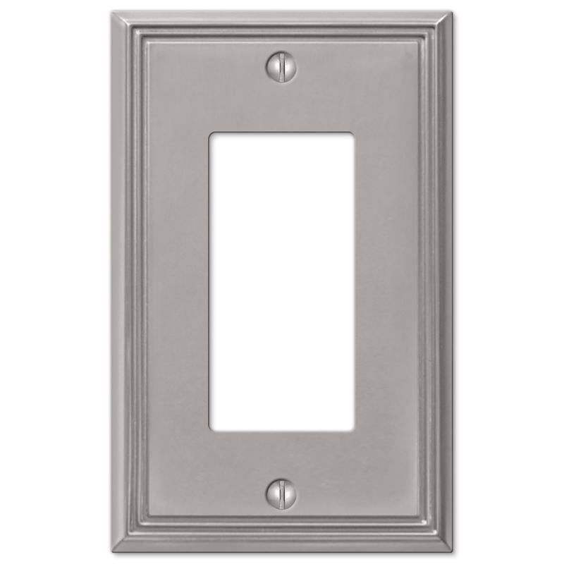 Amerelle Metro Brushed Nickel 1 gang Die-Cast Metal Decorator Wall Plate