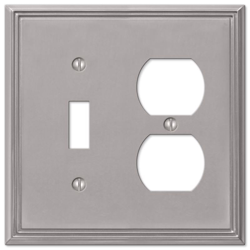 Amerelle Metro Brushed Nickel 2 gang Die-Cast Metal Toggle Wall Plate