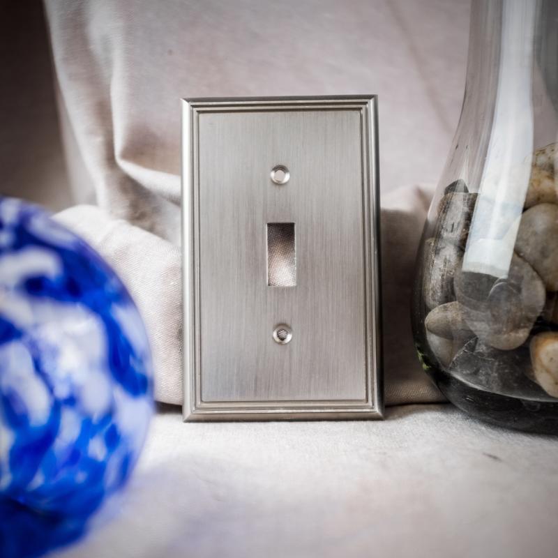 Amerelle Metro Brushed Nickel 3 gang Die-Cast Metal Toggle Wall Plate