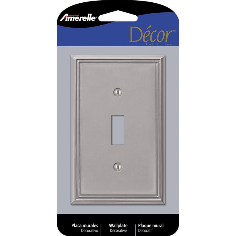 Amerelle Metro Brushed Nickel 1 gang Die-Cast Metal Toggle Wall Plate
