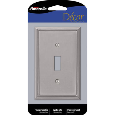 Amerelle Metro Brushed Nickel 1 gang Die-Cast Metal Toggle Wall Plate
