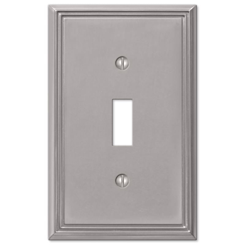 Amerelle Metro Brushed Nickel 1 gang Die-Cast Metal Toggle Wall Plate