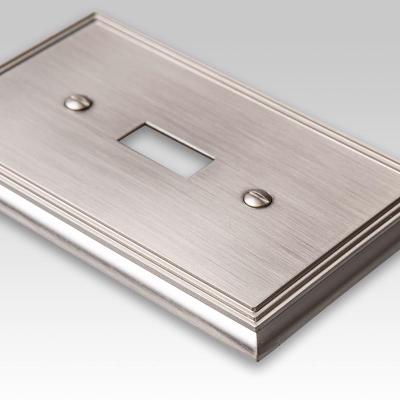 Amerelle Metro Brushed Nickel 1 gang Die-Cast Metal Toggle Wall Plate
