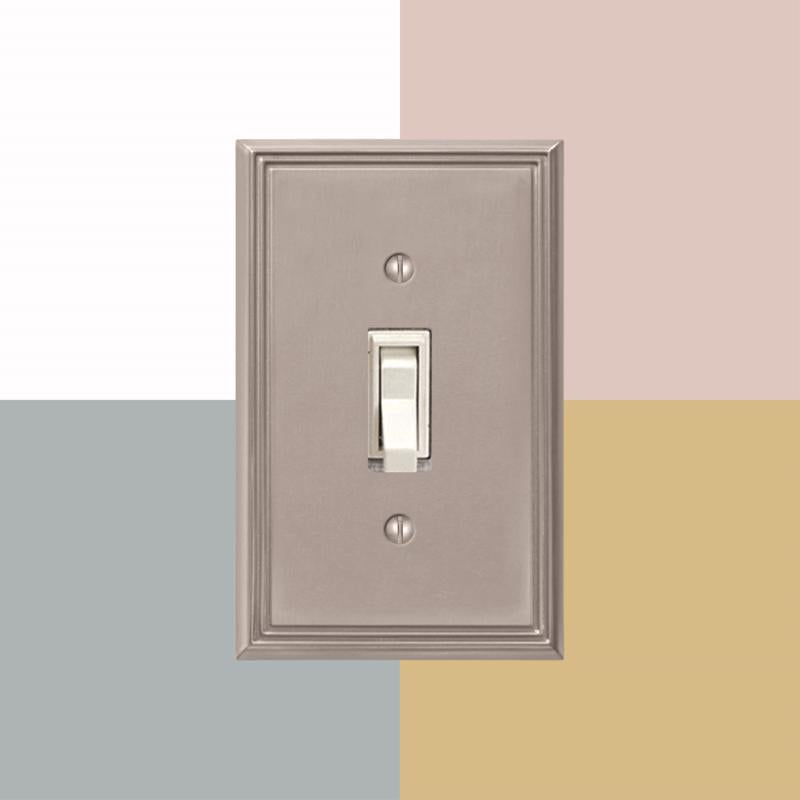 Amerelle Metro Brushed Nickel 1 gang Die-Cast Metal Toggle Wall Plate