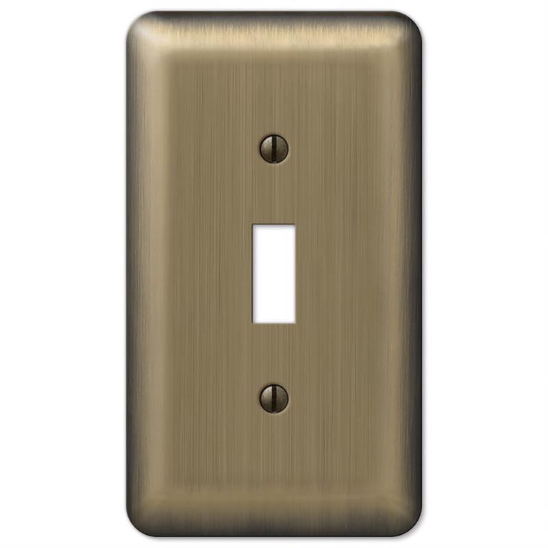Amerelle Devon Brushed Brass 1 gang Stamped Steel Toggle Wall Plate