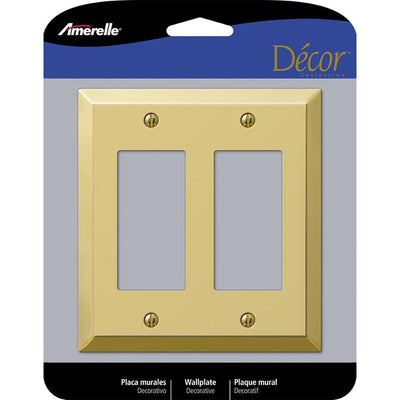 Amerelle Century Polished Brass 2 gang Stamped Steel Decorator Wall Plate