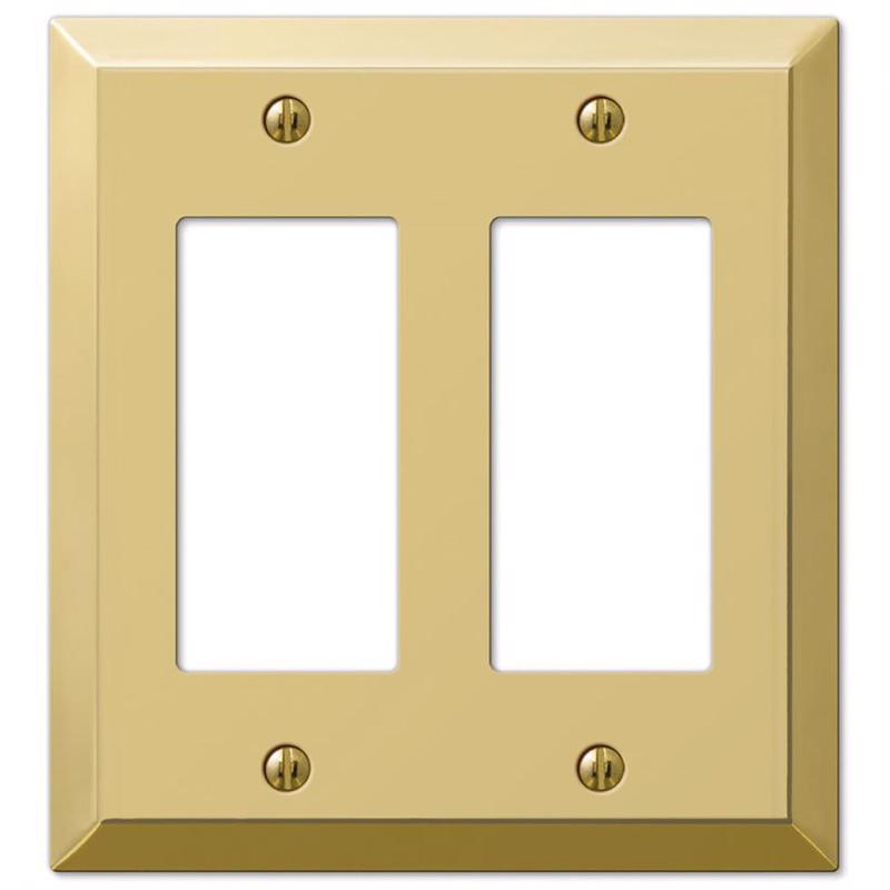 Amerelle Century Polished Brass 2 gang Stamped Steel Decorator Wall Plate