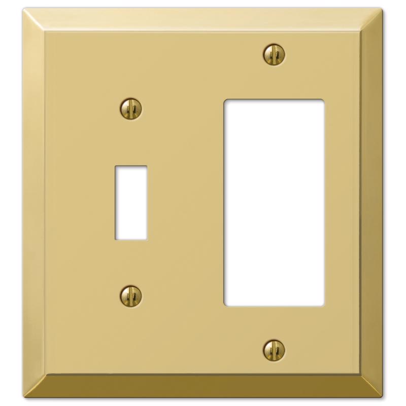 Amerelle Century Polished Brass 2 gang Stamped Steel Decorator/Toggle Wall Plate
