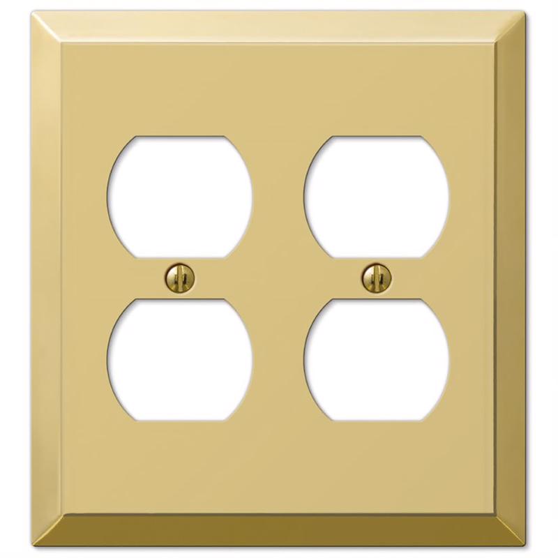 Amerelle Century Polished Brass 2 gang Stamped Steel Duplex Wall Plate
