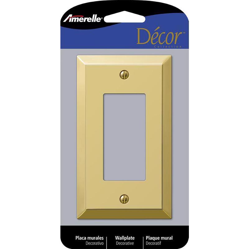 Amerelle Century Polished Brass 1 gang Stamped Steel Decorator Wall Plate