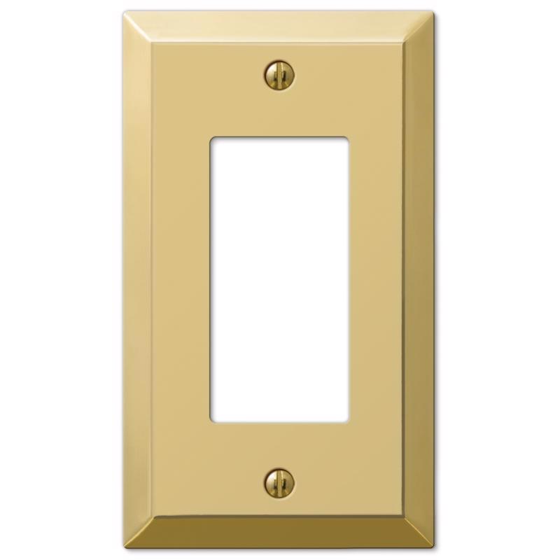 Amerelle Century Polished Brass 1 gang Stamped Steel Decorator Wall Plate