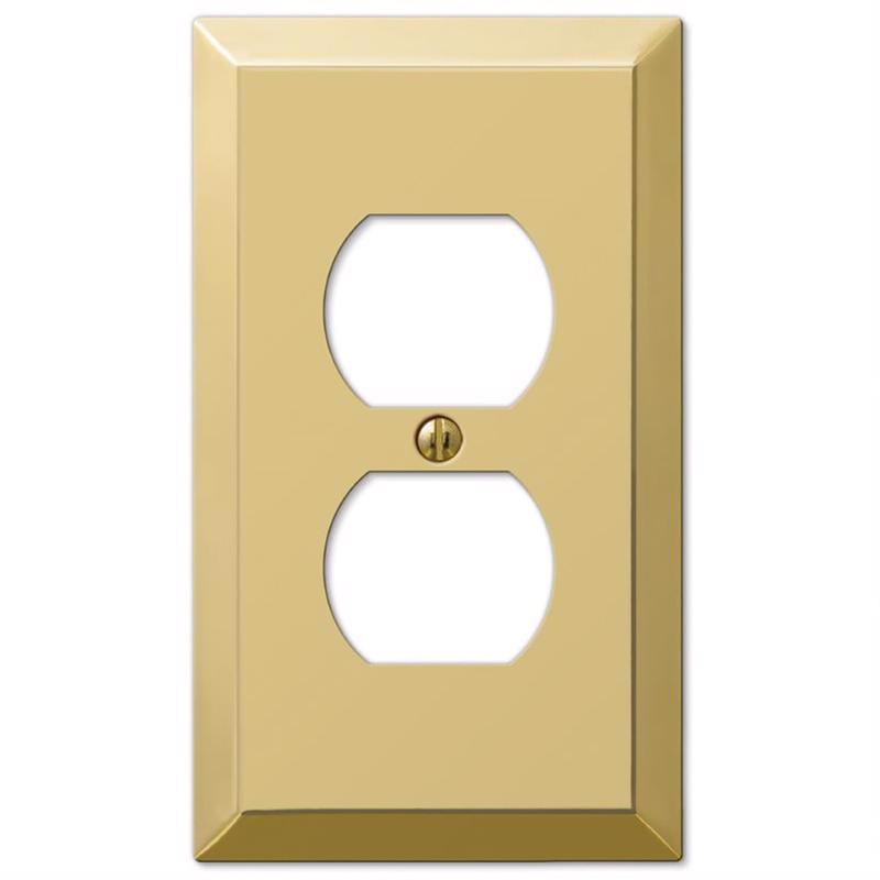 Amerelle Century Polished Brass 1 gang Stamped Steel Duplex Wall Plate