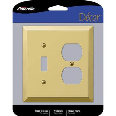 Amerelle Century Polished Brass 2 gang Stamped Steel Duplex/Toggle Wall Plate