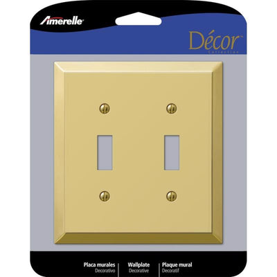 Amerelle Century Polished Brass 2 gang Stamped Steel Toggle Wall Plate