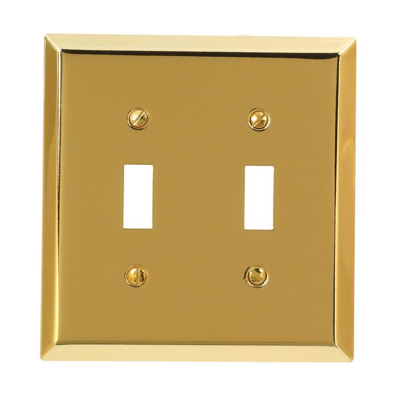 Amerelle Century Polished Brass 2 gang Stamped Steel Toggle Wall Plate