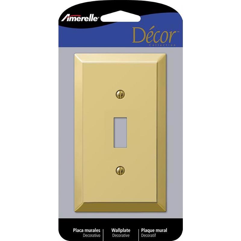 Amerelle Century Polished Bronze 1 gang Stamped Steel Toggle Wall Plate
