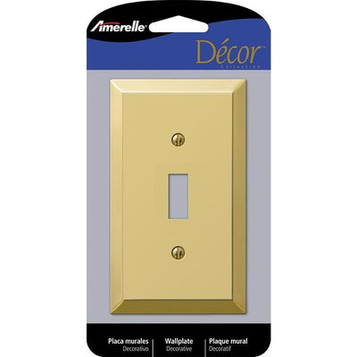Amerelle Century Polished Bronze 1 gang Stamped Steel Toggle Wall Plate