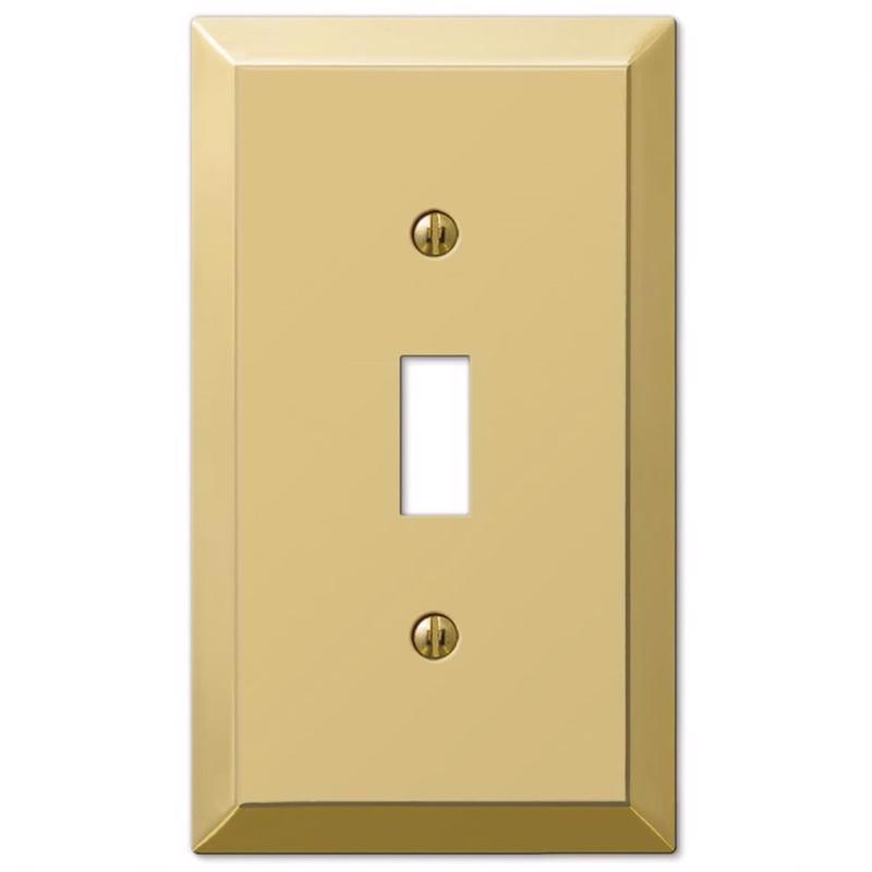 Amerelle Century Polished Bronze 1 gang Stamped Steel Toggle Wall Plate