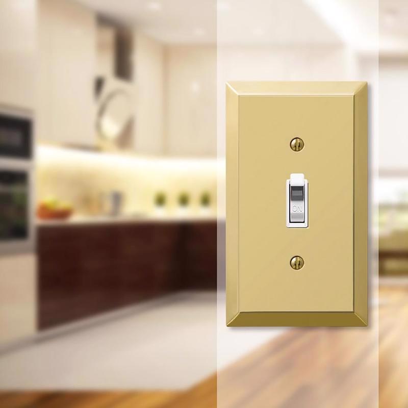 Amerelle Century Polished Bronze 1 gang Stamped Steel Toggle Wall Plate