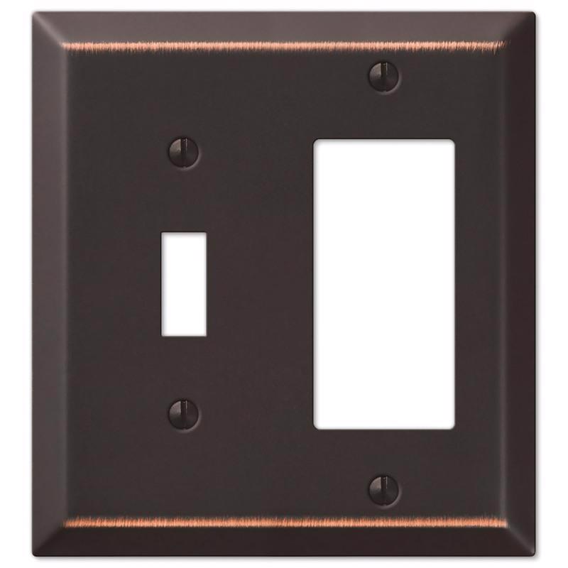 Amerelle Century Aged Bronze 2 gang Stamped Steel Decorator/Toggle Wall Plate