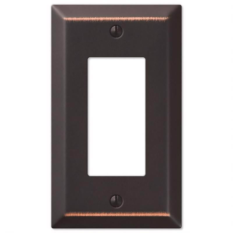 Amerelle Century Aged Bronze 1 gang Stamped Steel Decorator Wall Plate