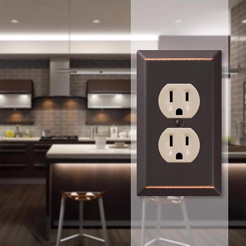 Amerelle Century Aged Bronze 1 gang Stamped Steel Duplex Wall Plate