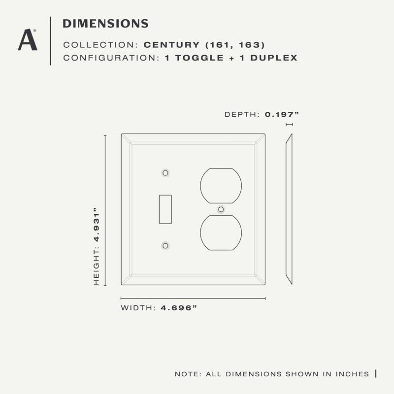 Amerelle Century Aged Bronze 2 gang Stamped Steel Toggle Wall Plate