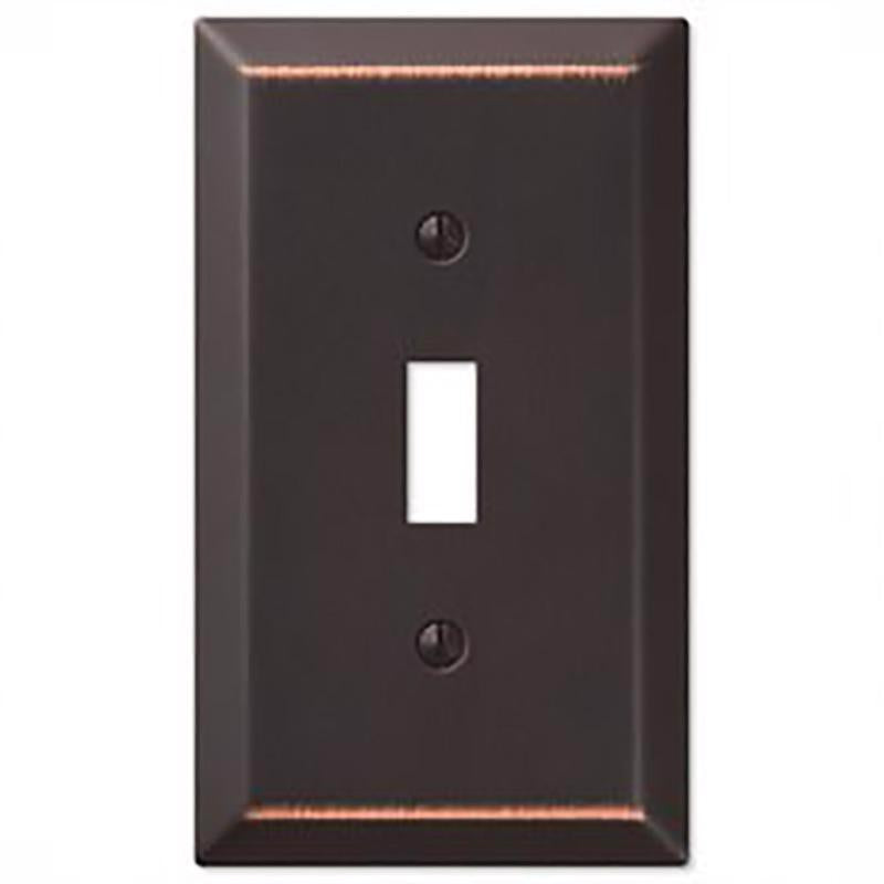 Amerelle Century Aged Bronze 1 gang Stamped Steel Toggle Wall Plate
